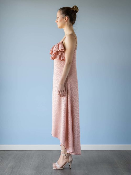 ruffle dress soft pink side