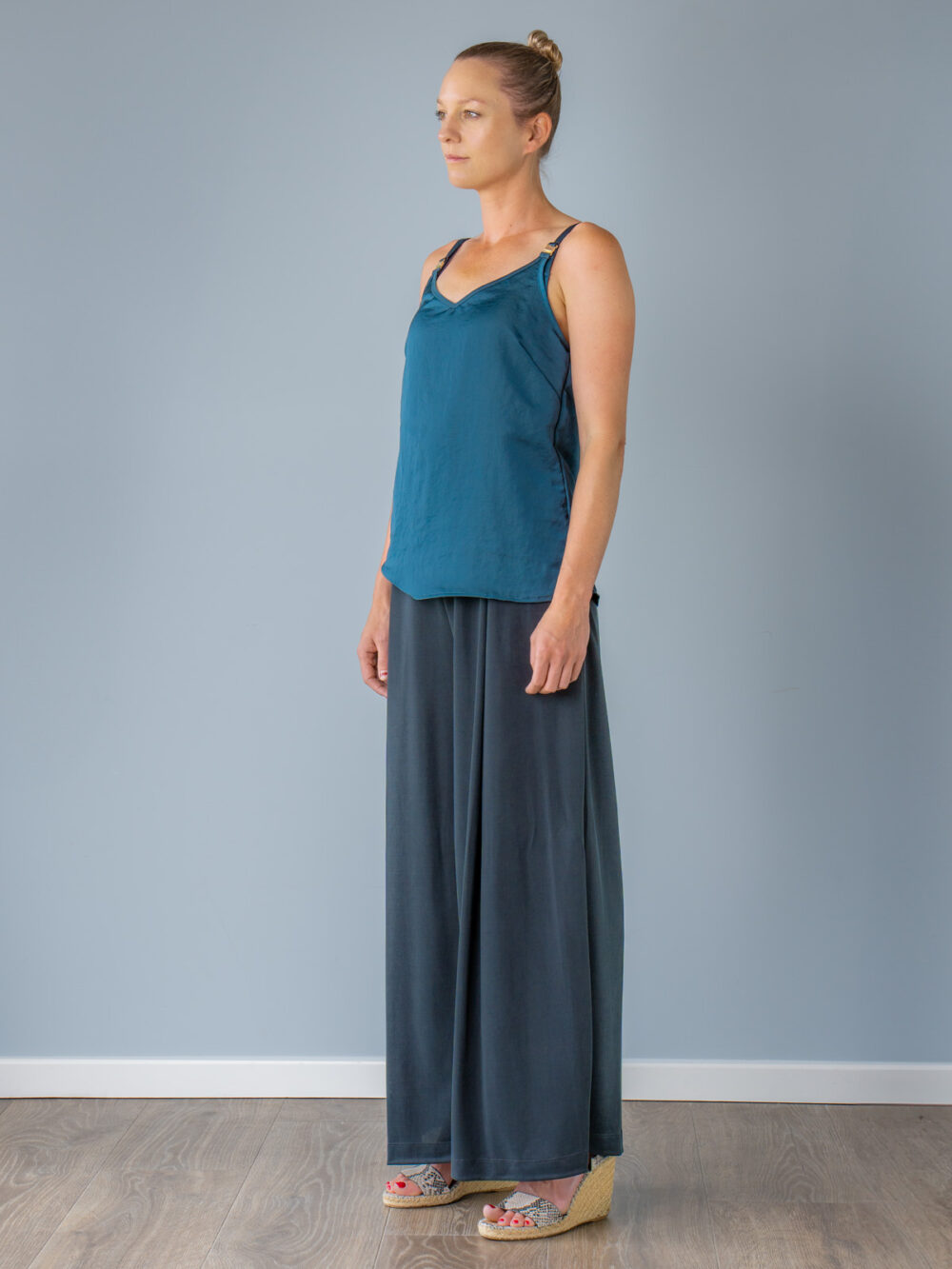 recycled polyester cami petrol