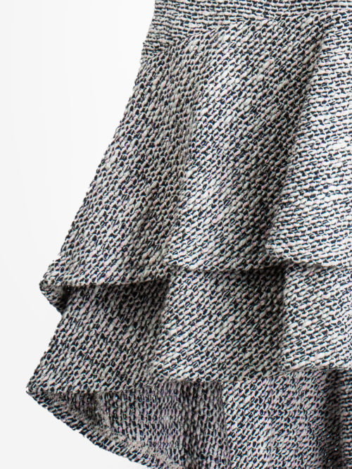 tweed frill skirt material close up